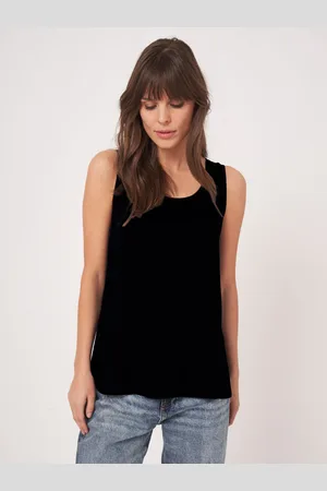 REPEAT cashmere Zijden top met ronde hals