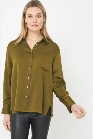 REPEAT cashmere Zijden overhemd met borstzakje en zijsplitten