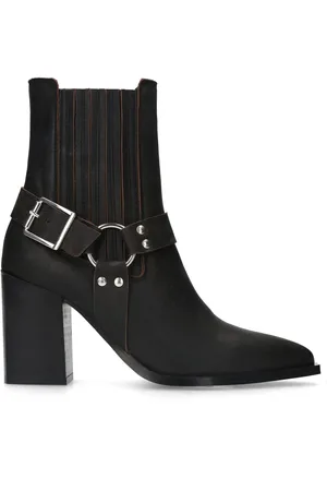 Sacha Zwarte leren western laarsjes met buckle