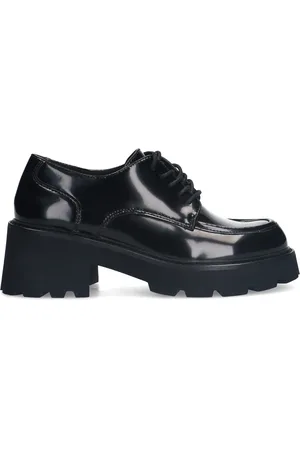 Sacha Zwarte leren veterschoenen