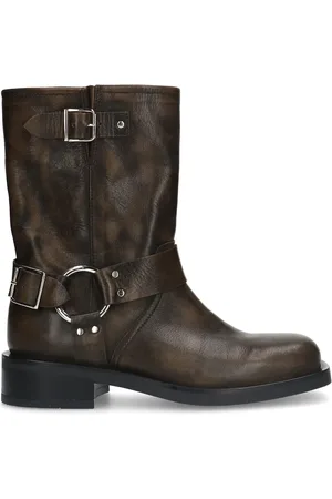 Sacha Greywashed buckle biker enkelboots