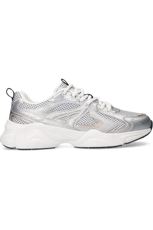 Sacha Zilveren metallic sneakers met gouden details