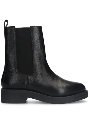 Sacha Zwarte leren chelsea boots