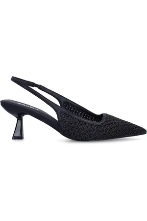 Sacha Zwarte gevlochten slingback pumps