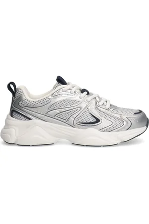 Sacha Zilveren metallic sneakers met blauwe details
