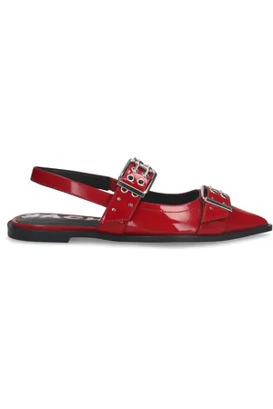 Sacha Rode leren buckle slingbacks