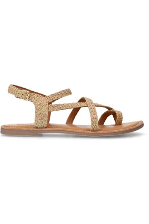 Sacha Raffia sandalen met gekruiste bandjes