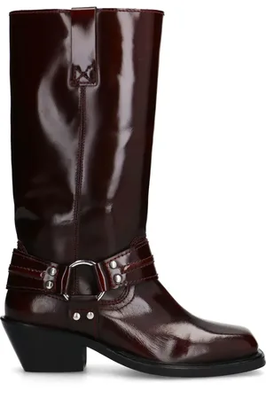 Sacha Burgundy leren biker boots