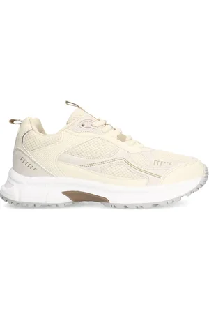 Sacha Witte sneakers met beige details
