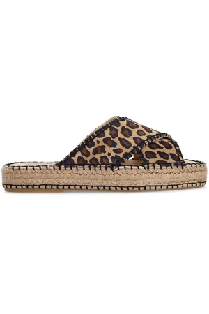 Sacha Suède leopard plateau slippers