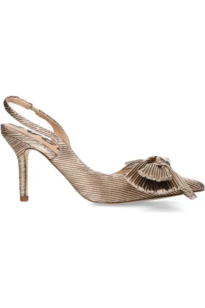 Sacha Gouden metallic slingback pumps met strik