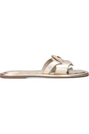Sacha Gouden leren slippers