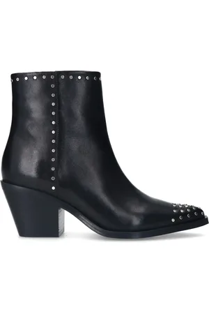 Sacha Zwarte western enkellaarsjes met studs