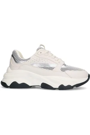 Sacha Witte sneakers met zilveren metallic details