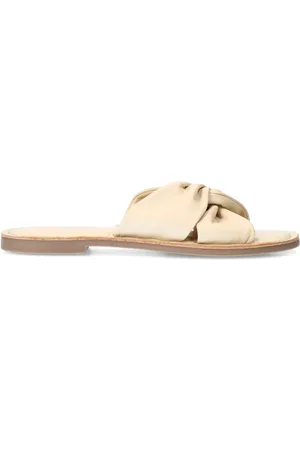 Sacha Leren slippers met knoop detail