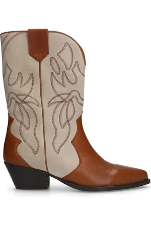 Sacha Leren cowboy laarsjes met suède details