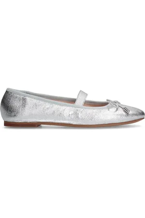 Sacha Zilveren metallic ballerina