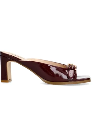 Sacha Bordeaux sandalen met hak en buckle