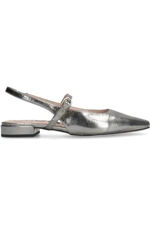 Sacha Zilveren metallic slingbacks