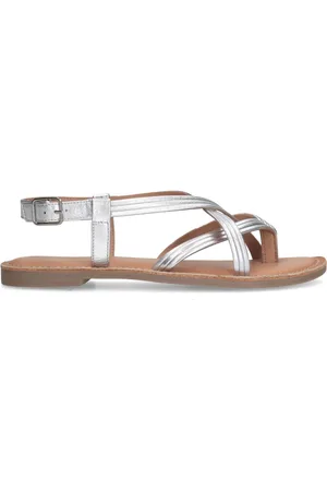 Sacha Zilveren leren sandalen met bandjes