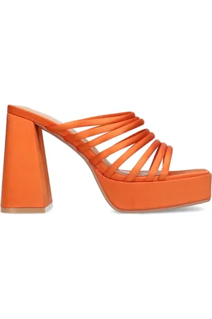Sacha Satin sandalen met plateau hak