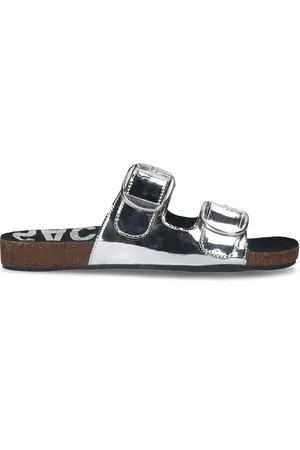 Sacha Zilveren metallic sandalen met gespen