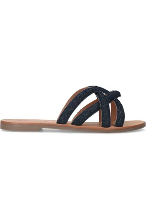 Sacha Donker blauwe denim slippers