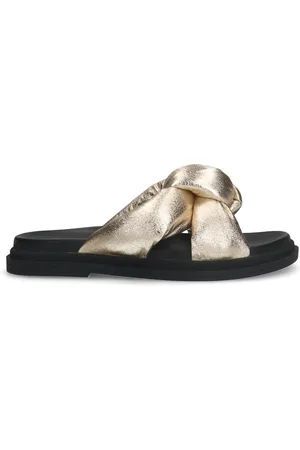 Sacha Gouden slippers met knoop detail