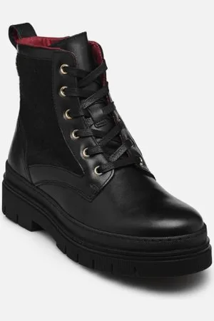 Tommy Hilfiger NAUTICAL MELTON LEATHER LACE-UP by