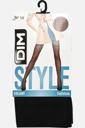 Dim Collant Carreau Oversize Noir by