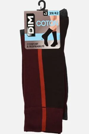 Dim Mi-Chaussette Coton Style Pique Sportif - Lot De 2 by