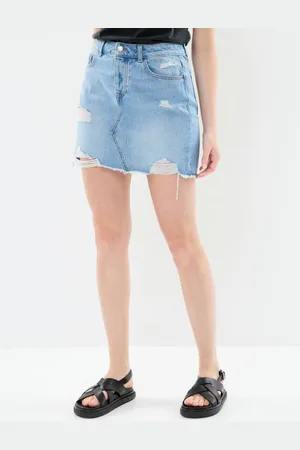 Noisy May Nmmillie Hw Denim Mini Skirt Vi488Lb Fd by