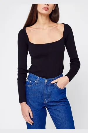Calvin Klein Rib Square-Neck Sweater Ls by