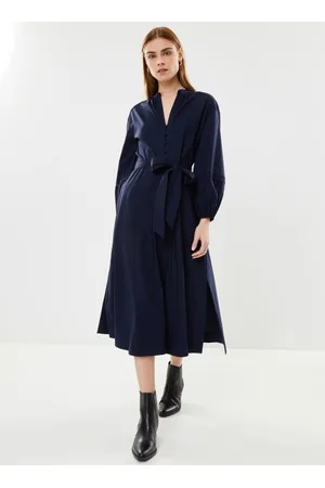 Ralph Lauren Robe-chemise ceinturée coton et dentelle by