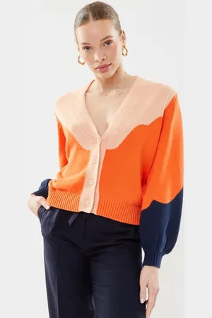 The Tiny Big Sister Nora Color Blocked Cardigan by