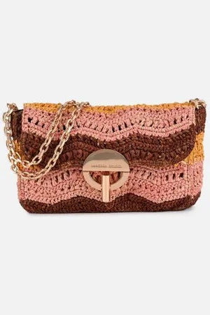 Vanessa Bruno Nano Moon En Raphia Motifs Vagues Mutlicolore by