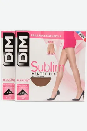 Dim Collant Sublim Ventre Plat 15 Deniers - Lot de 2 by