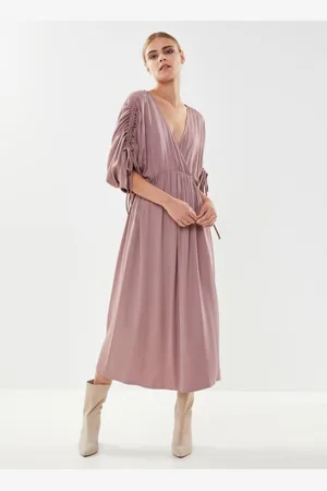 VILA Vimatea 3/4 Sleeve Midi Dress/Rou by
