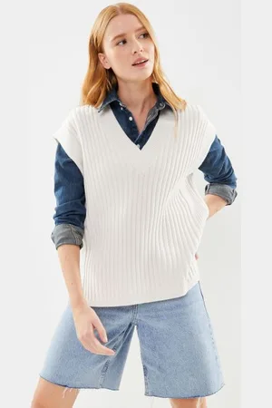 VILA Vimalje V-Neck S/L Oversize Knit Vest by
