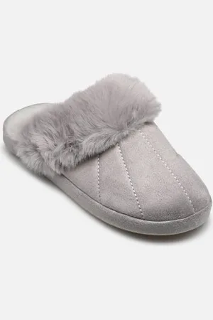 Sarenza Chaussons femme col fourrure by