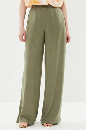 Pieces PCVINSTY HW LINEN WIDE PANTS by