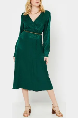 Tommy Hilfiger Vis Jacquard Wrap Midi Dress by