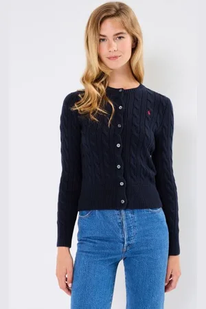 Ralph Lauren Cardigan torsadé en coton à col rond by