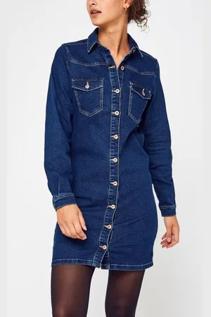 Pieces Pcperry L/S Denim Dress-Vi/Noos Bc by
