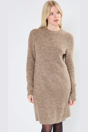 Pieces PCELLEN LS O-NECK KNIT DRESS NOOS BC by
