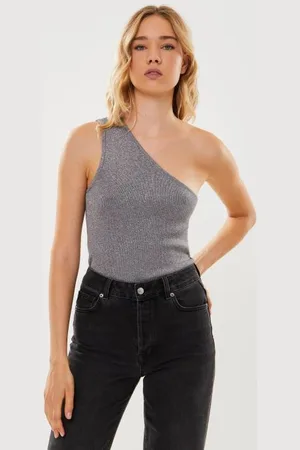 SELECTED Slflura Lurex One Shoulder Knit Top by