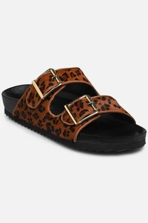 Colors of California Two buckles sandal pony hair by