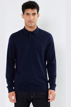SELECTED Slhtray Ls Knit Merino Polo Noos by