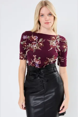 Ralph Lauren T-shirt encolure bateau fleuri en coton by
