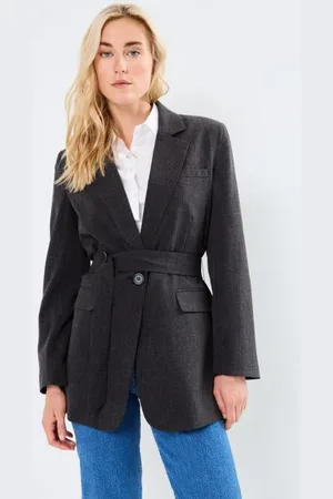 B YOUNG BYDANTA BELT BLAZER - by